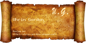 Uhrin Gordon névjegykártya