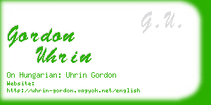 gordon uhrin business card